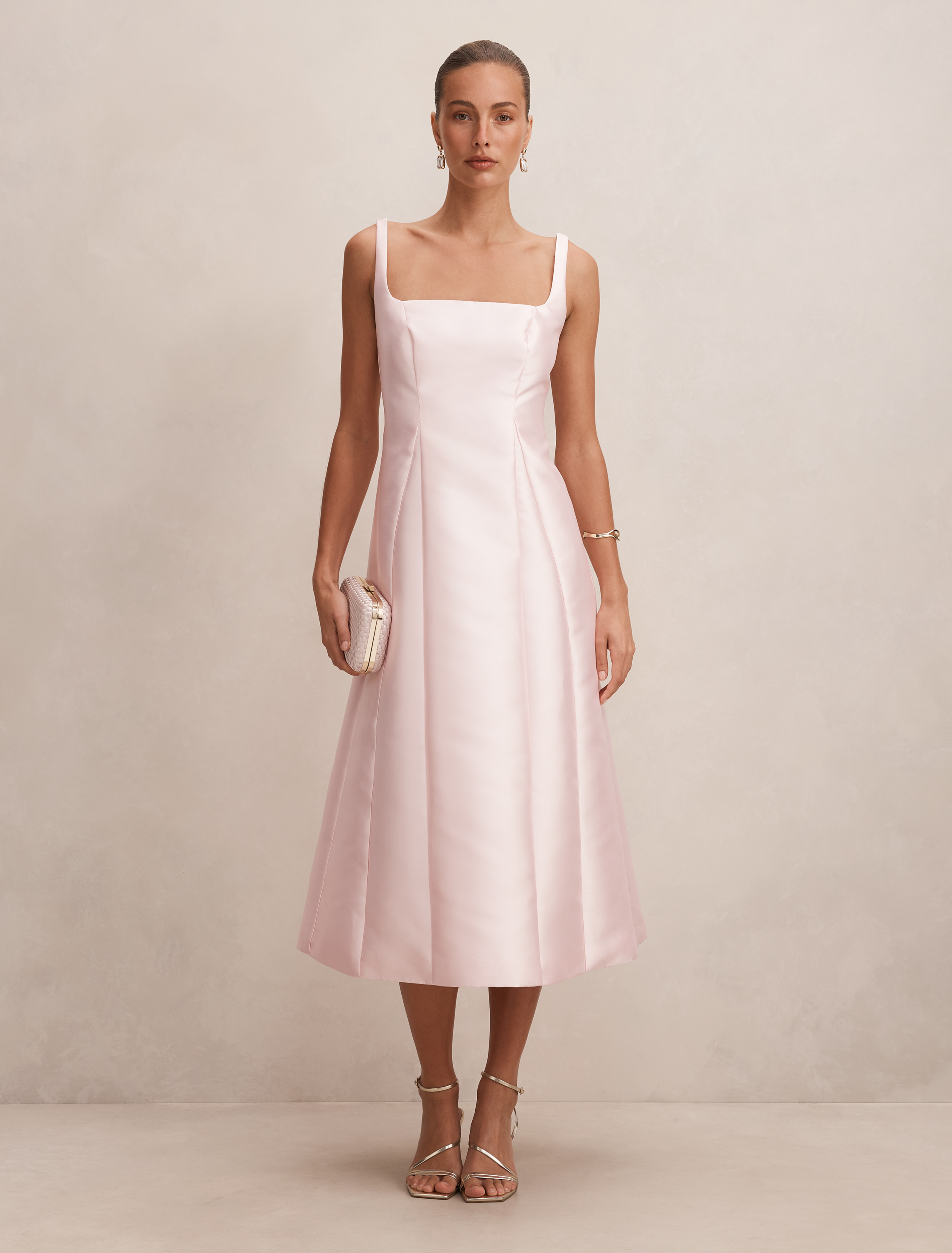 Kayla Structured Satin Midi