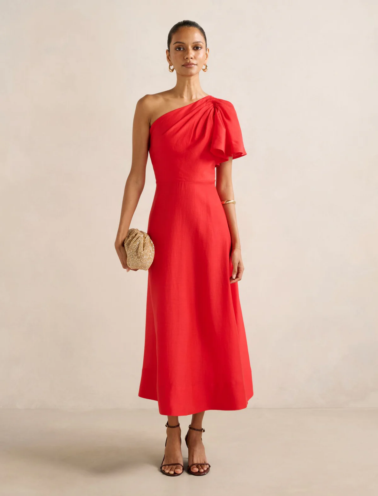 Mattea One Shoulder Midi