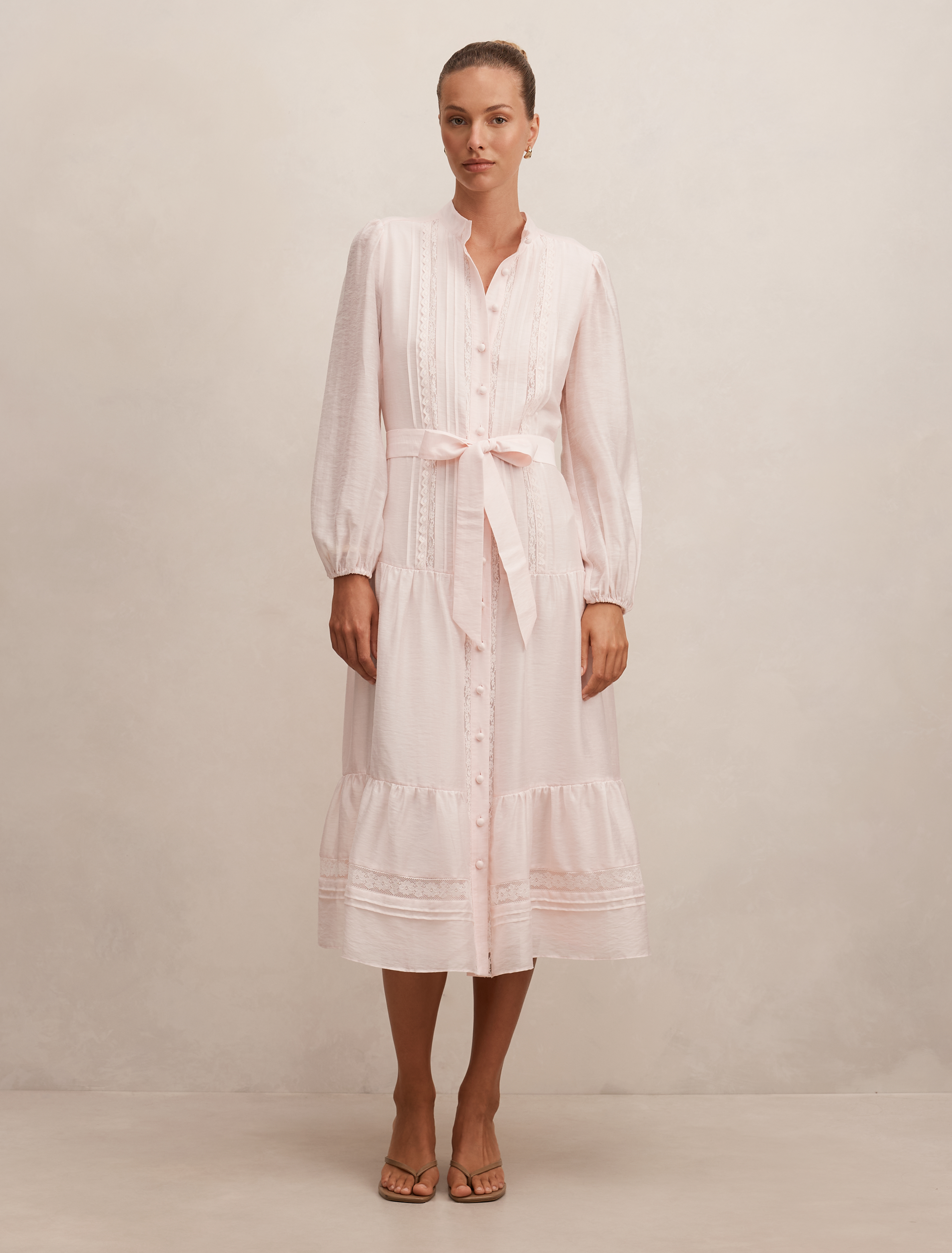 Rachel Lace Trim Midi Dress